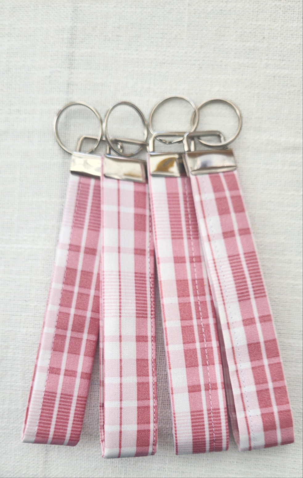 Rose Gingham Keychain Wristlet