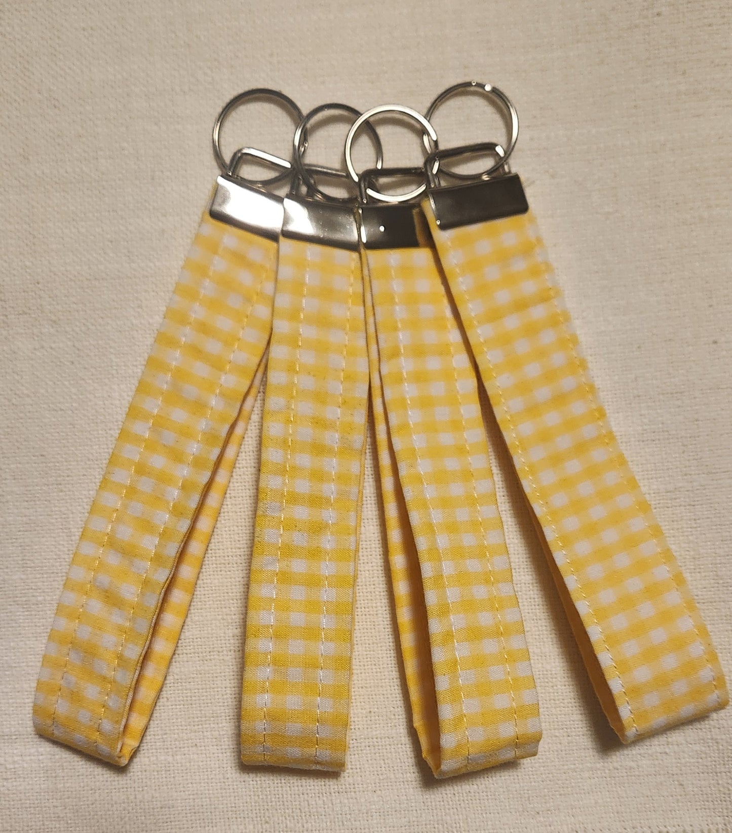 Yellow Gingham Keychain Wristlet