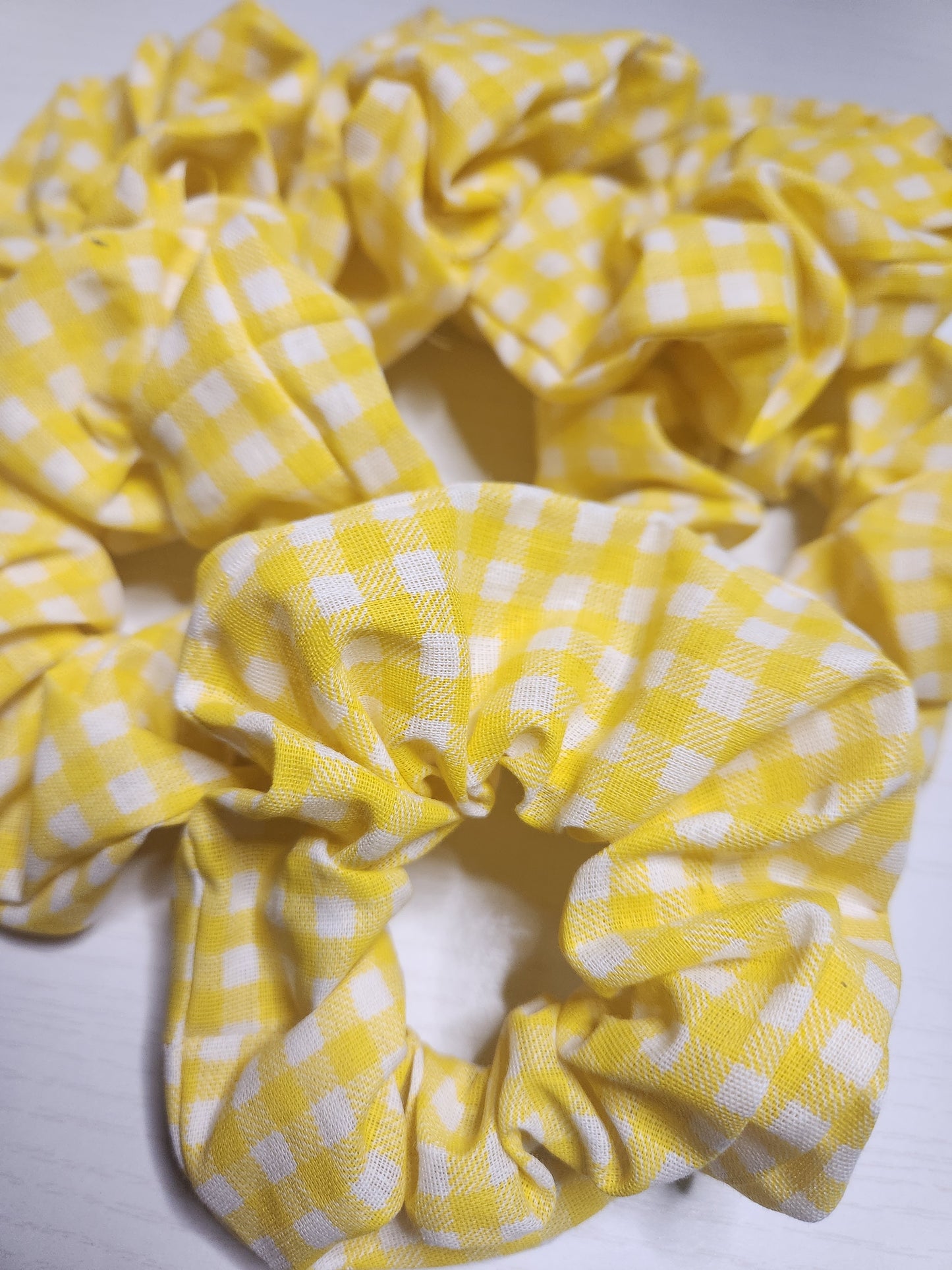 Yellow Gingham Scrunchie