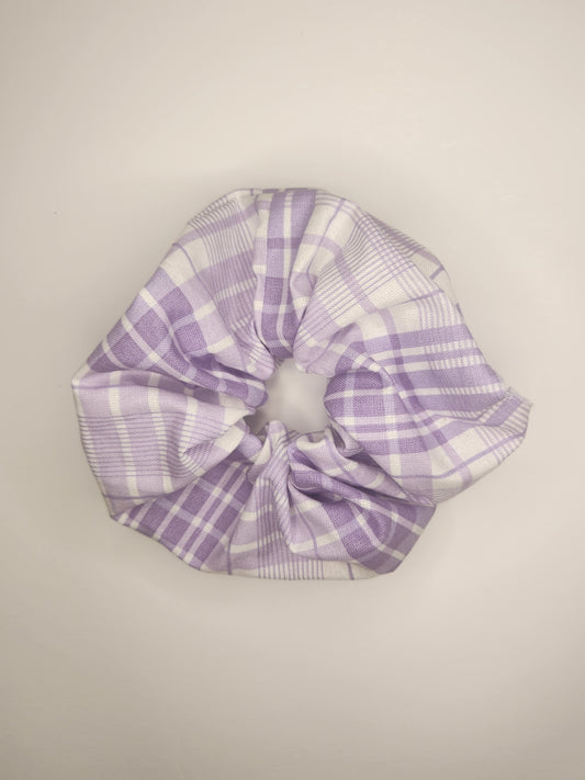 Purple Gingham Scrunchie