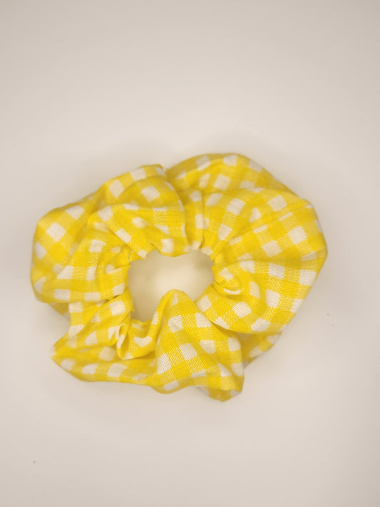 Yellow Gingham Scrunchie