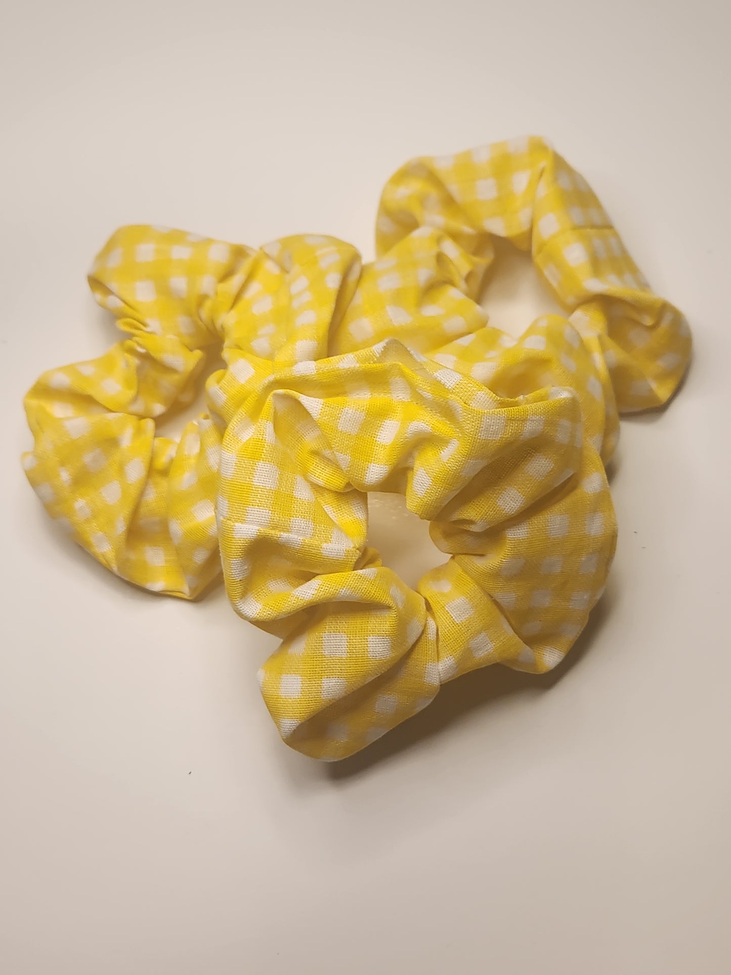 Yellow Gingham Scrunchie