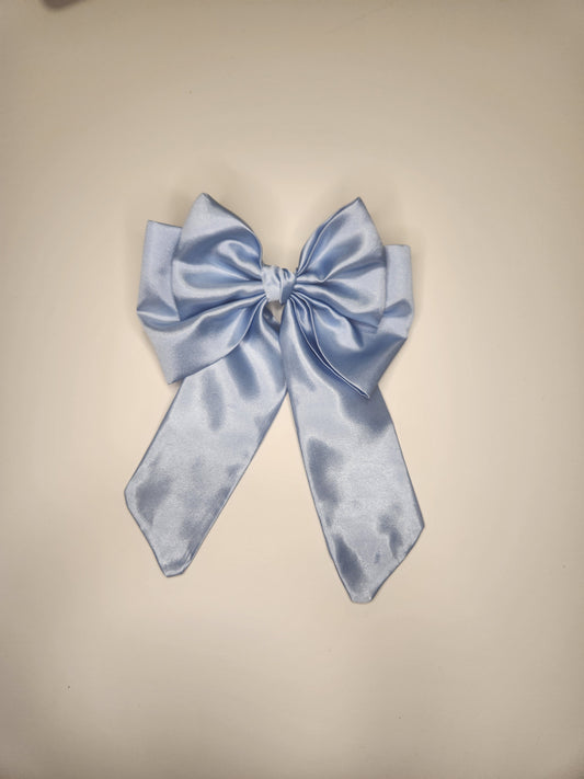 Sky Blue Twin-Tailed Double Layer Bow