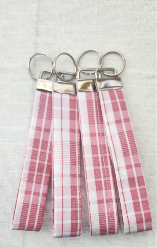 Rose Gingham Keychain Wristlet