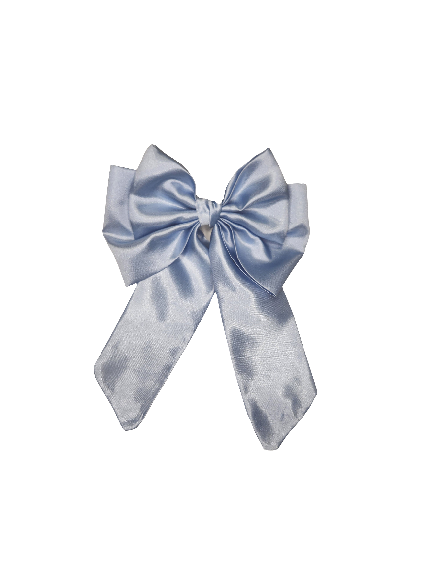 Sky Blue Twin-Tailed Double Layer Bow
